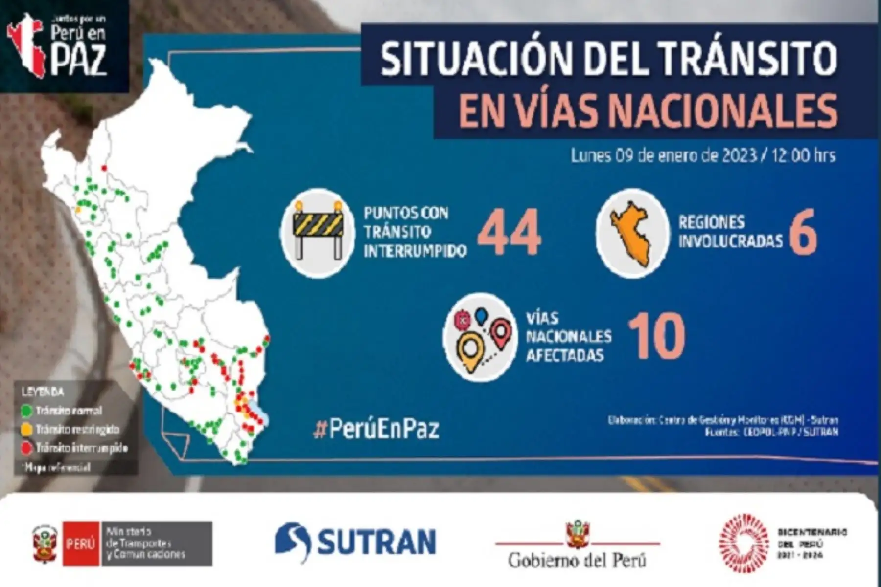 El Mapa Interactivo se actualiza con información de la Policía de Carreteras, así como de las concesionarias de las vías y de los inspectores de la Sutran.