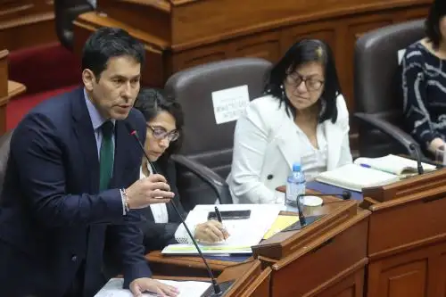 El ministro de Desarrollo e Inclusión Social (Midis), Julio Demartini, afirmó ante el pleno del Congreso que su sector será articulador de la paz y el desarrollo. ANDINA/Andrés Valle