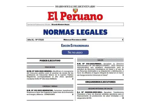 Edición extraordinaria de Normas Legales en el Diario Oficial El Peruano. Imagen: Andina.