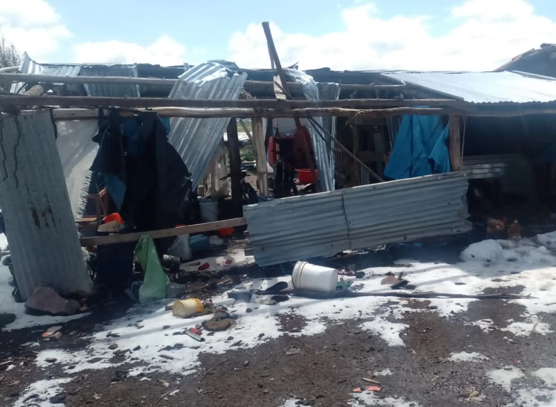 Varias viviendas del distrito de Zurite, en Cusco, resultaron afectadas por la caída de una granizada. ANDINA/Difusión