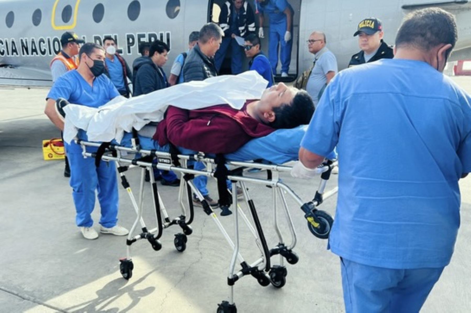 La Dirección de la Aviación Policial apoyó en el traslado de los heridos. ANDINA/Difusión