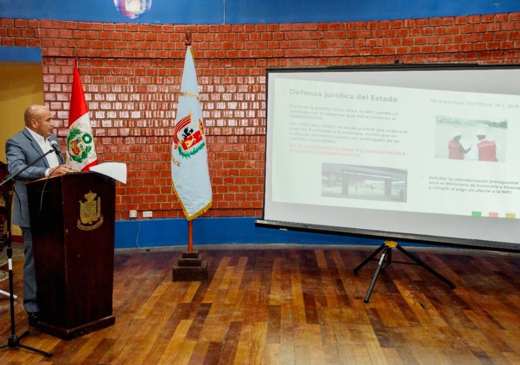 Alcalde de Cajamarca, Joaquín Ramírez, reveló que la municipalidad sufrió un perjuicio económico de S/ 151 millones y acusó de ello a la gestión anterior. Foto: Eduard Lozano.