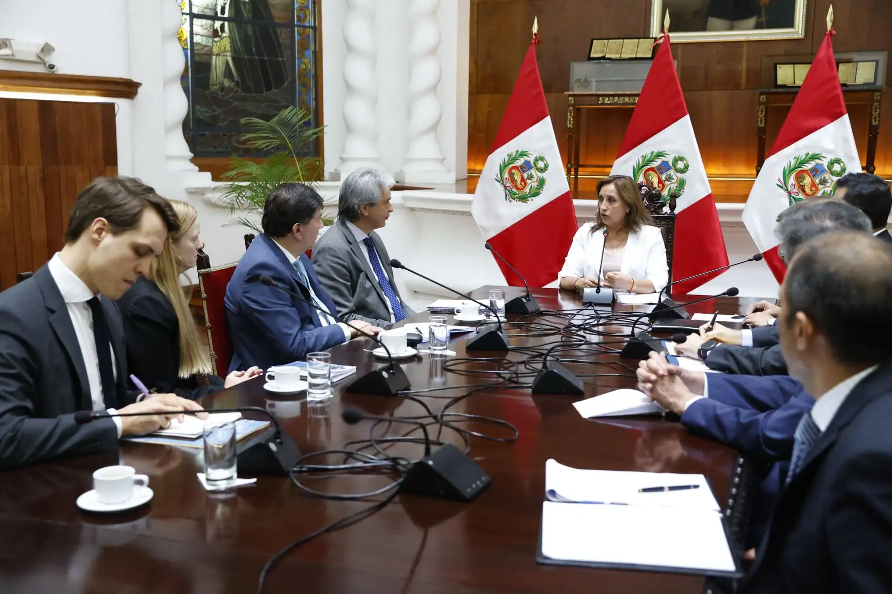 Presidenta Dina Boluarte sostuvo reunión con el enviado especial del Alto Comisionado de las Naciones Unidas para los Derechos Humanos, Christian Salazar Volkmann. Foto: ANDINA/ Prensa Presidencia