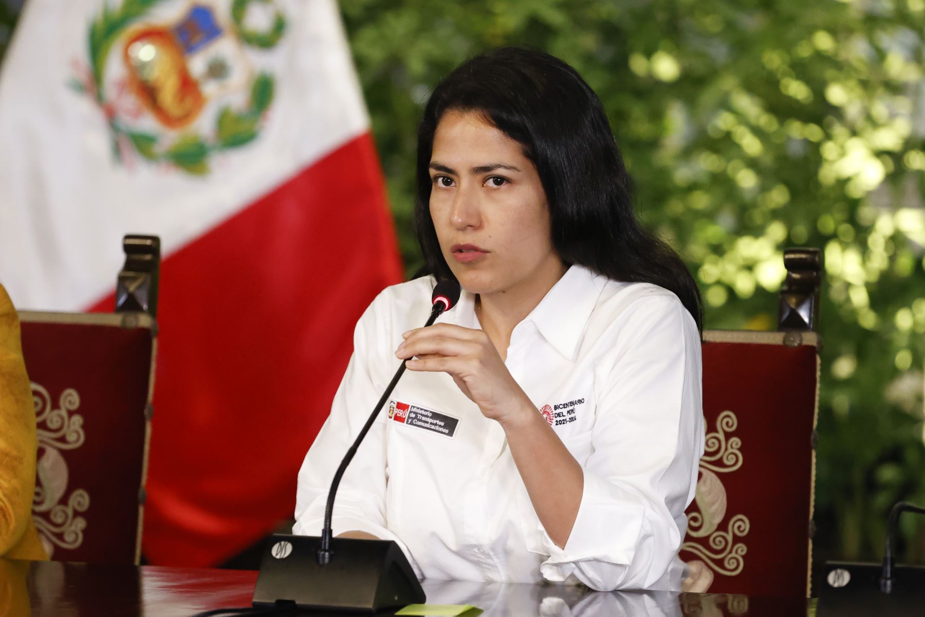 Ministra de Transportes y Comunicaciones, Paola Lazarte.