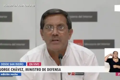 Ministros de Estado brindan declaración conjunta en la sede del Ministerio del Interior. Foto: Captura TV