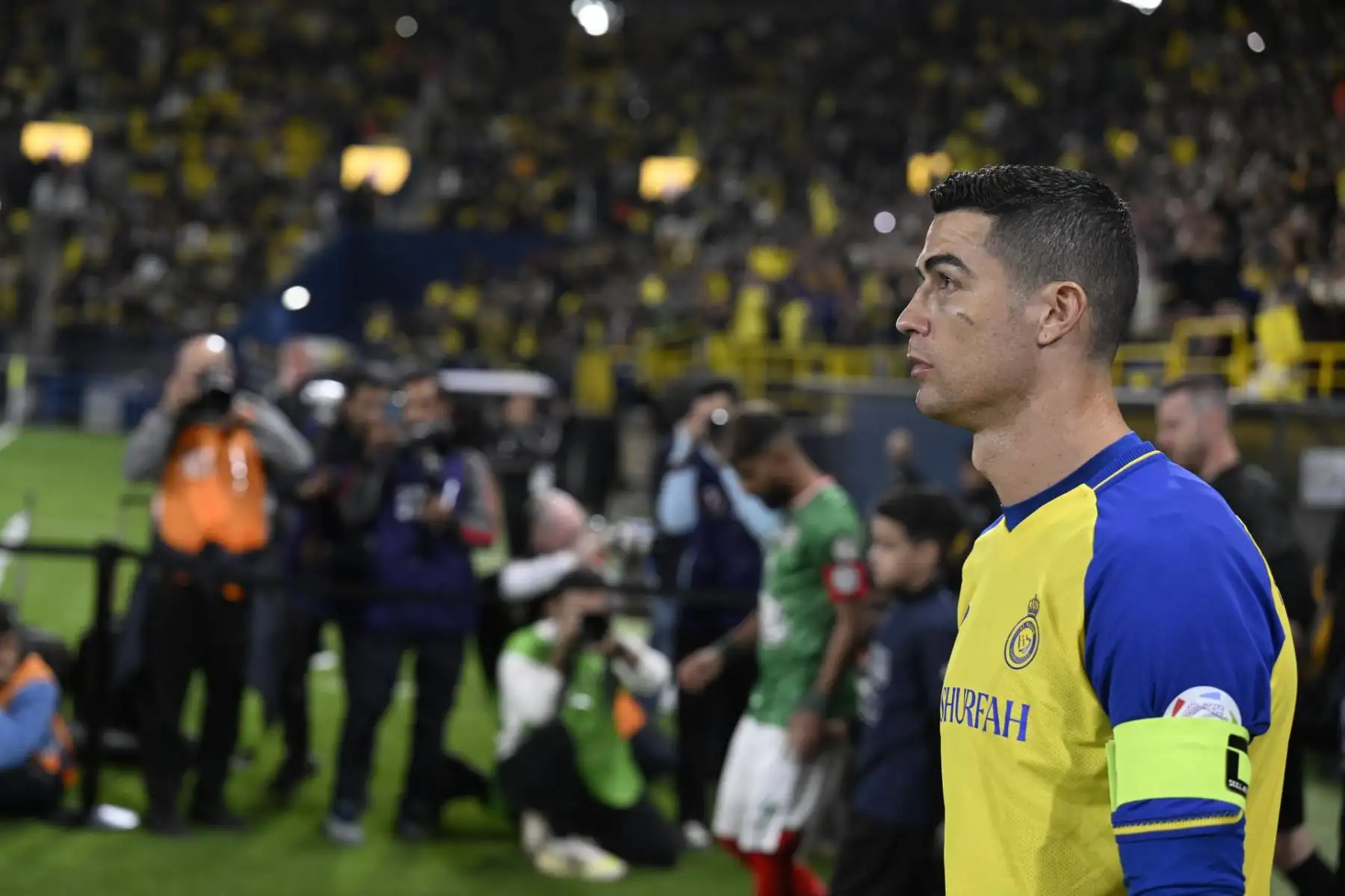 Cristiano Ronaldo de Al Nassr llega al campo antes del partido de fútbol de la Saudi Pro League entre Al-Nassr y Al Ettifaq en Riyadh, Arabia Saudita, el 22 de enero de 2023.
Foto: EFE