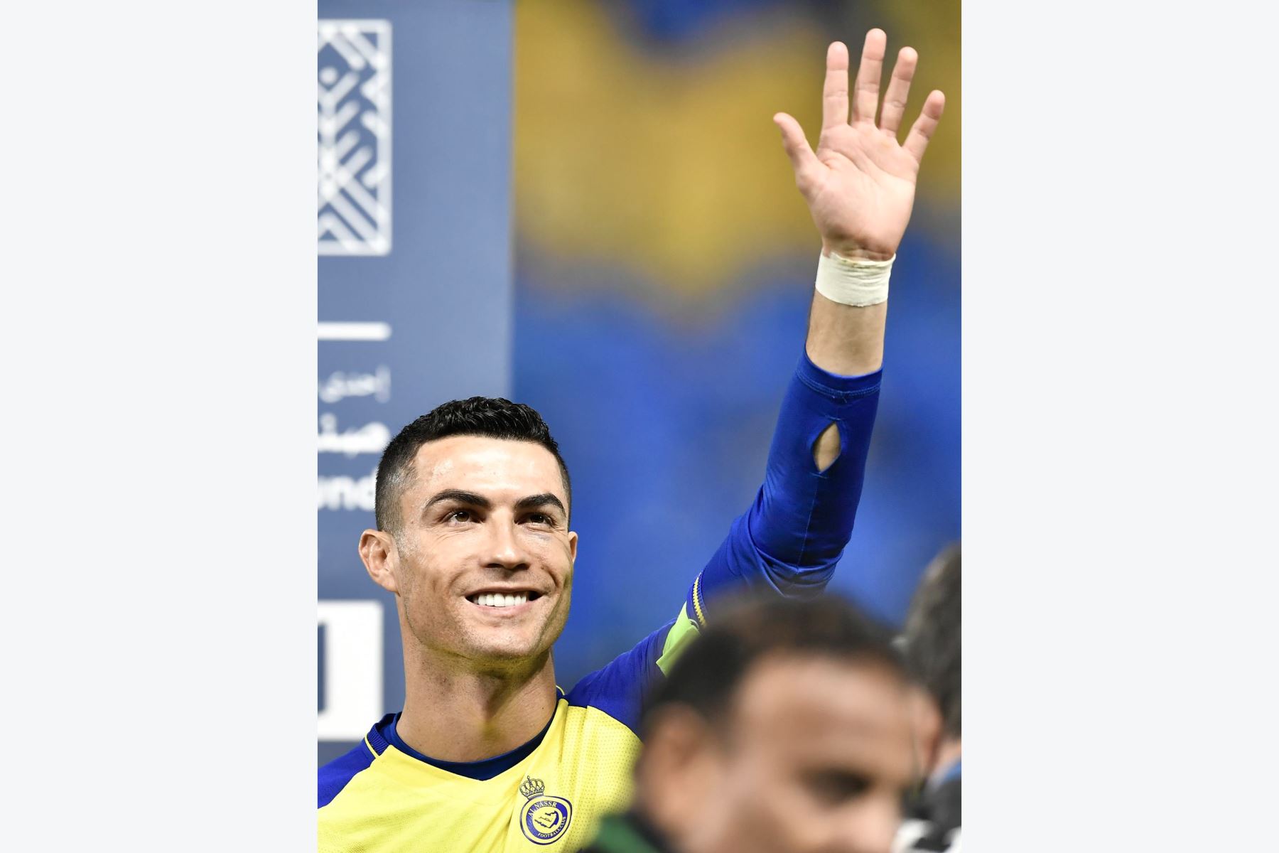 Cristiano Ronaldo de Al Nassr saluda antes del partido de fútbol de la Saudi Pro League entre Al-Nassr y Al Ettifaq en Riyadh, Arabia Saudita, el 22 de enero de 2023.
Foto:EFE