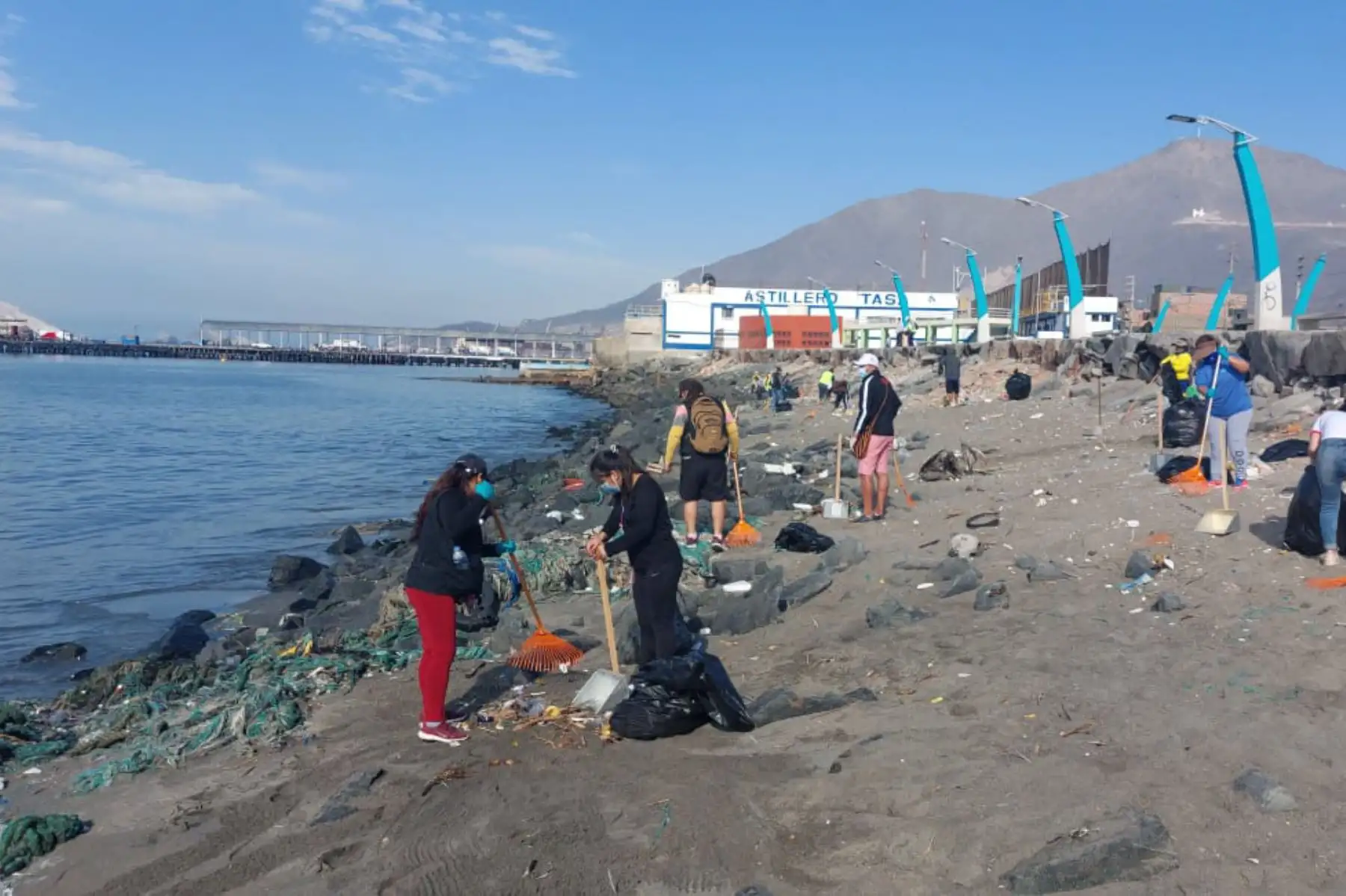 Todo el material recogido fue trasladado al sector Pampa La Carbonera, donde se encuentran instaladas las celdas transitorias. Foto: cortesía Gonzalo Horna.