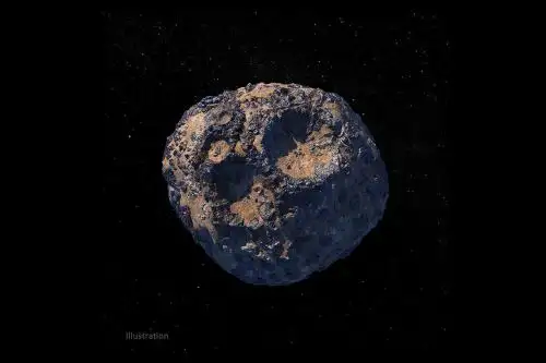 Esta ilustración representa al asteroide Psyche de 226 kilómetros de ancho, el objetivo de la misión de la NASA del mismo nombre. Según los datos obtenidos desde la Tierra, los científicos creen que el asteroide es una mezcla de metal y roca.
Créditos: NASA/JPL-Caltech/ASU.