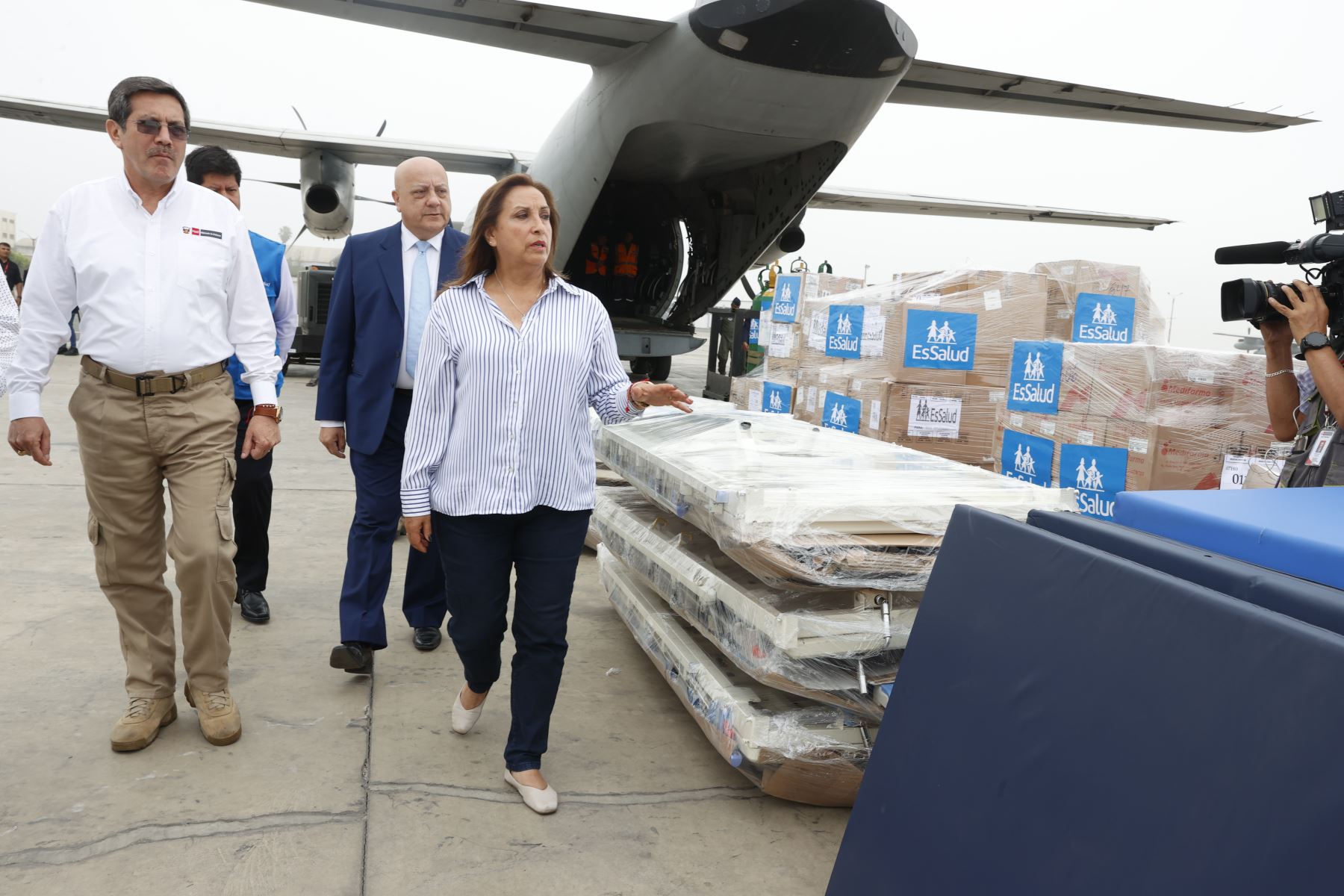 Presidenta Dina Boluarte participó en el envío de medicina y equipos médicos a la región Apurímac. Foto: ANDINA/ Prensa Presidencia
