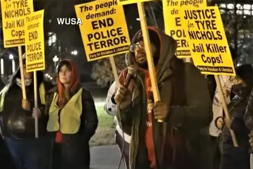 rotestas frente a la Casa Blanca por la muerte del joven afroamericano Tyre Nichols tras recibir una golpiza de agentes policiales. Imagen: Univision Noticias/Internet.