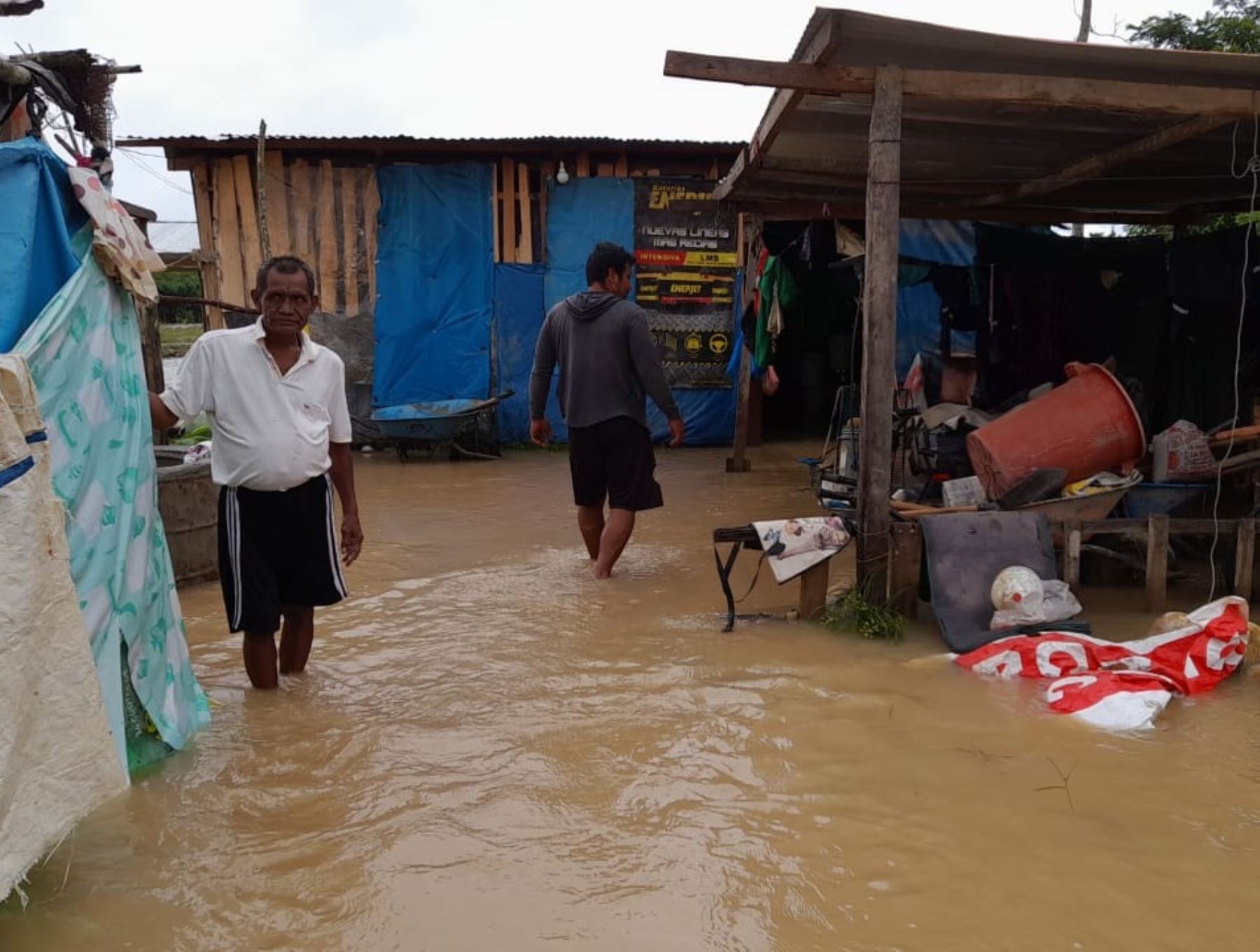 Varias viviendas de un caserío de la provincia de Tocache, región San Martín, resultaron afectadas por el desborde del río Pucayacu que incrementó su caudal a consecuencia de las lluvias intensas que se registran en la zona.