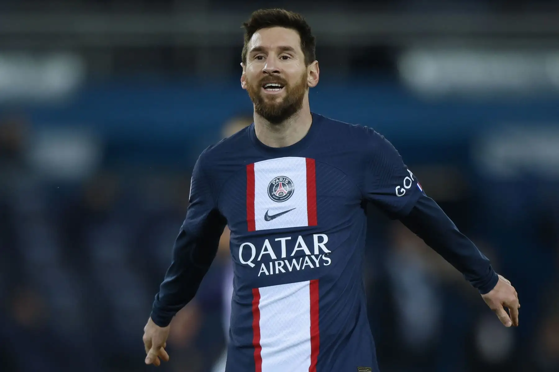 Lionel Messi del Paris Saint Germain reacciona durante el partido de fútbol de la Ligue 1 francesa entre el PSG y el Toulouse FC en el estadio Parc des Princes de París, Francia.
Foto: EFE
