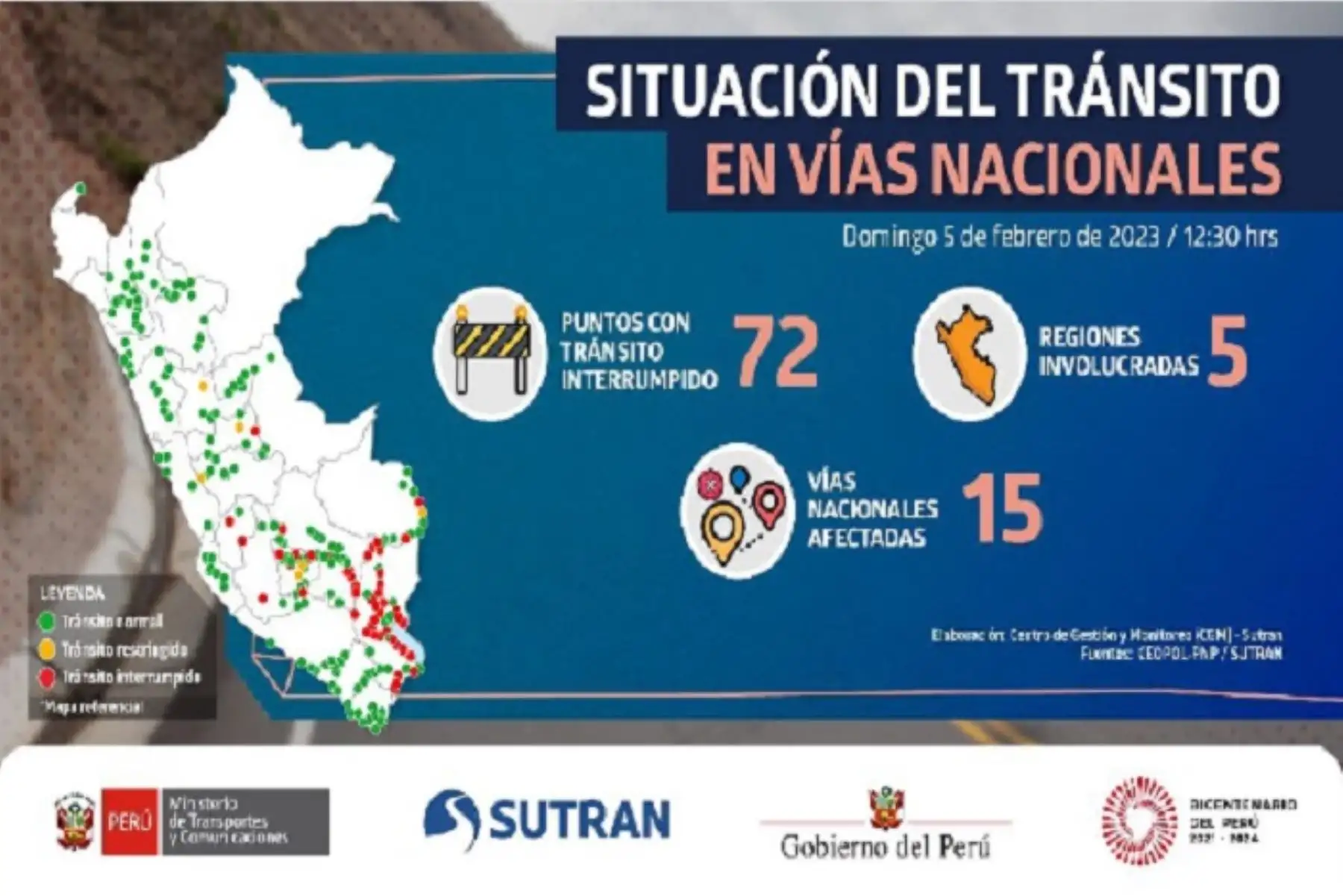 Las regiones involucradas son: Apurímac, Cusco, Puno, Madre de Dios y Ayacucho.