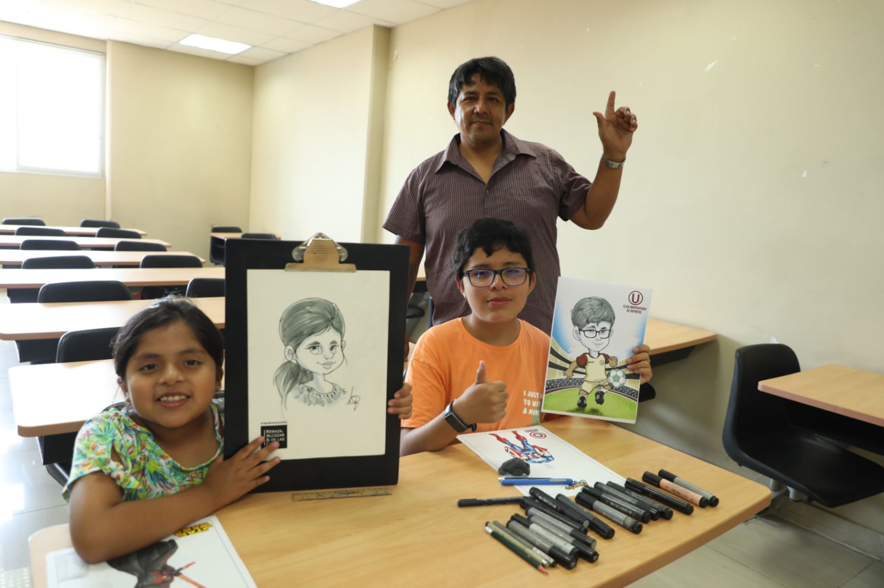 Ilustradores enseñarán las técnicas de arte de las caricaturas para los niños de 5 a 17 años y el moldeado de figuras con plastilina para los más pequeños. ANDINA/  Municipalidad de Los Olivos