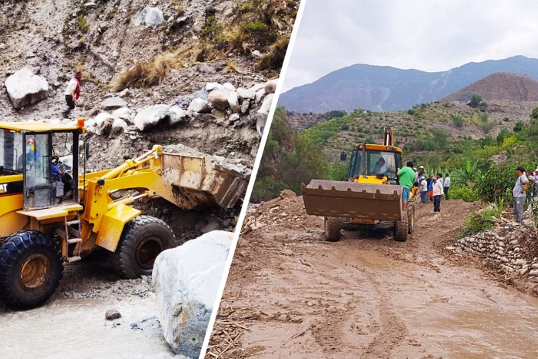 Maquinaria pesada de la región Lima intensifica las labores de limpieza ante los huaicos que afectaron a distritos de la provincia de Yauyos.