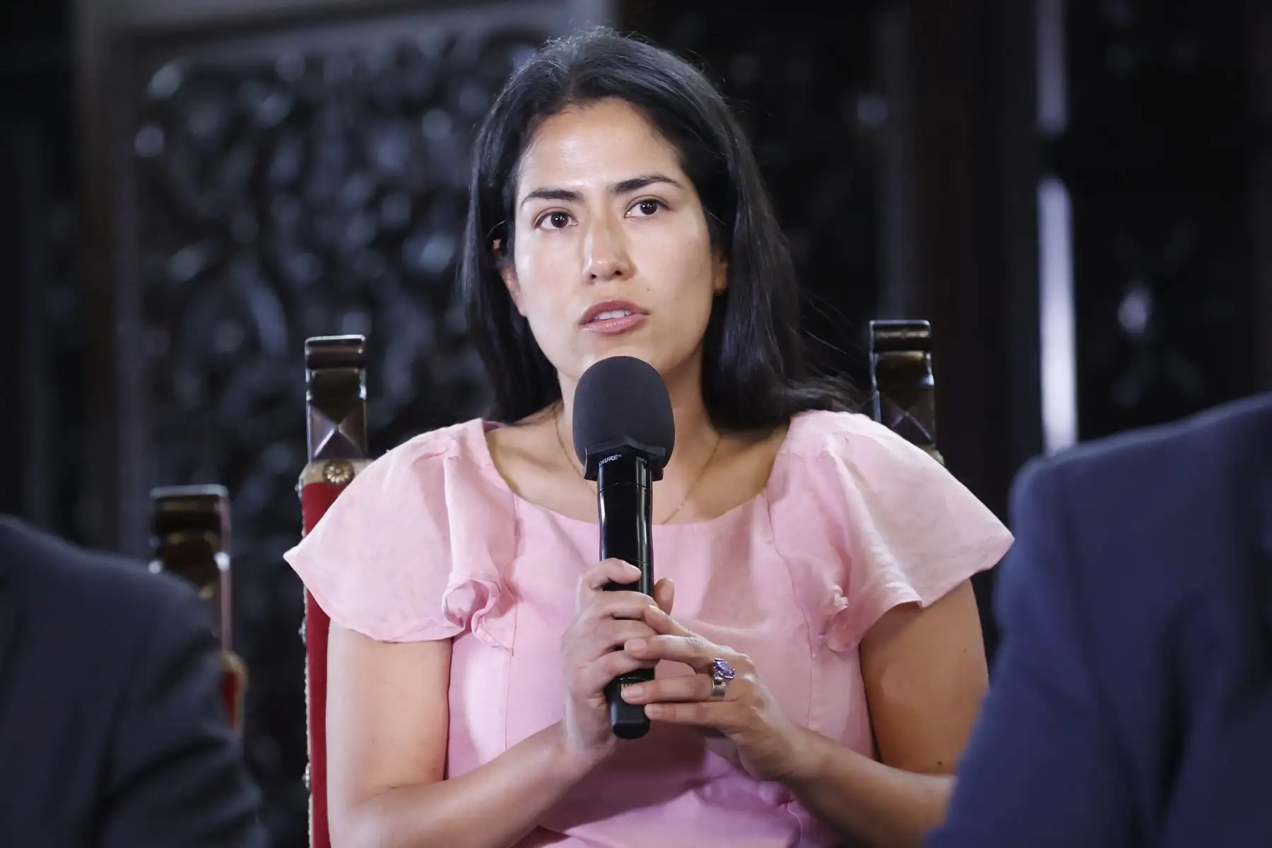 ANDINA/Prensa Presidencia. Ministra  Paola Lazarte pide no politizar obras y trabajen de la mano Ejecutivo , municipios y regiones