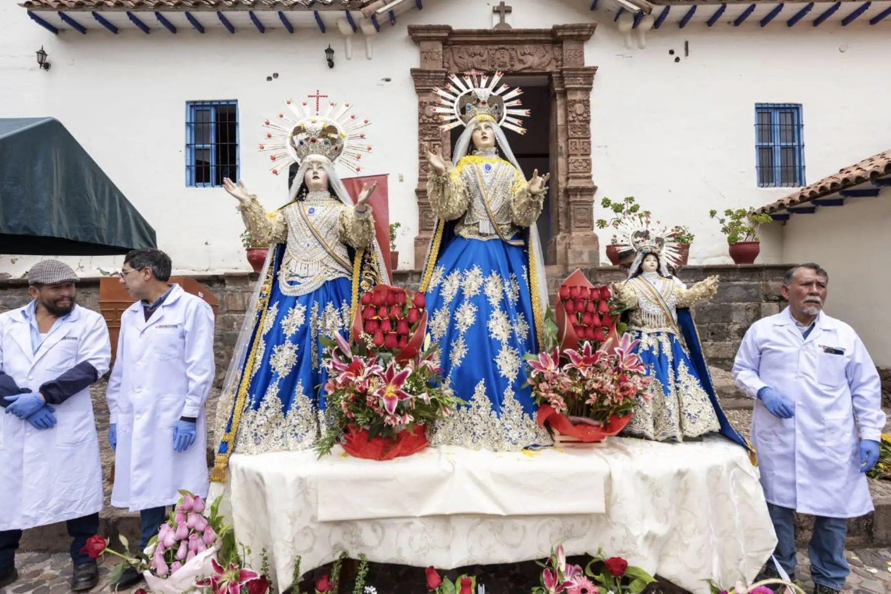 De tres a cuatro meses tomará el proceso integral de restauración y conservación de las imágenes de la Virgen Asunta de Coya. Foto: ANDINA/Cortesía Percy Hurtado
