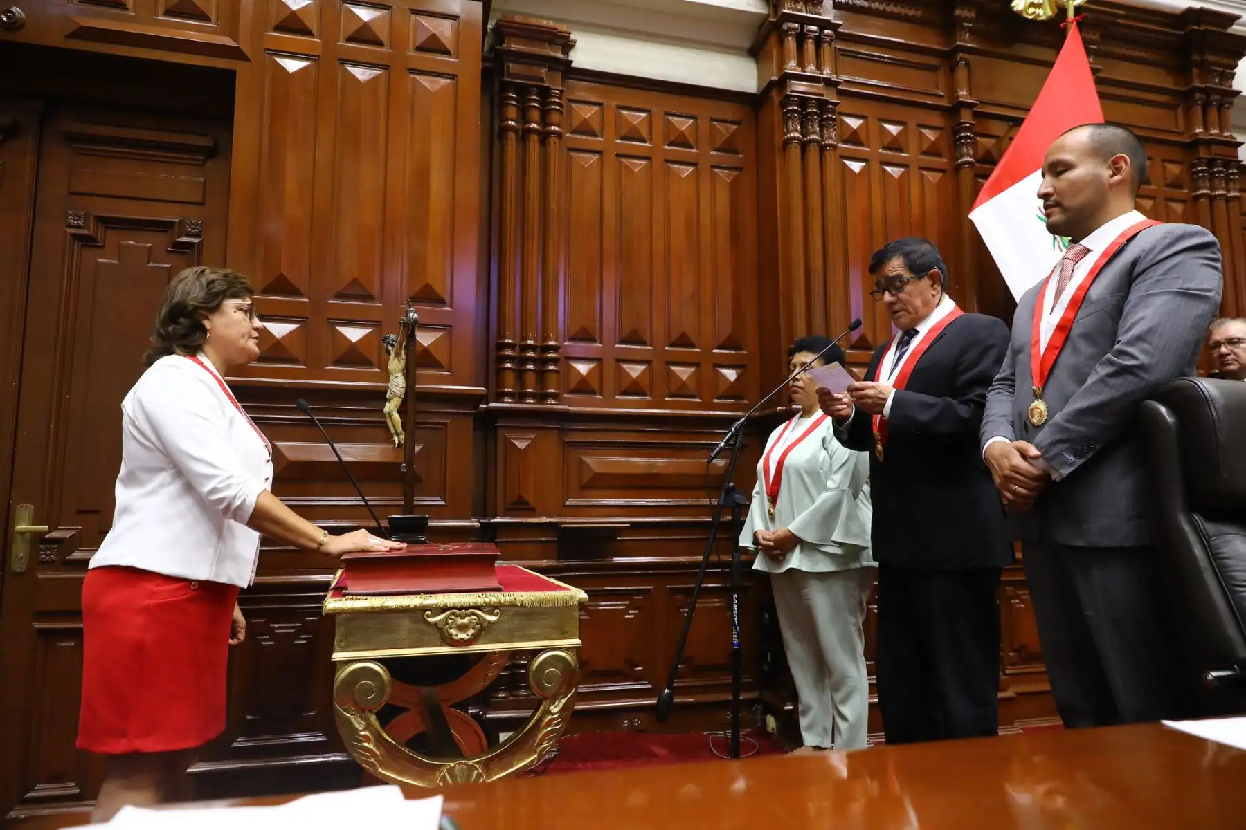 Silvia Monteza, congresista del partido Acción Popular, representante de la región Cajamarca, fue elegida como la nueva segunda vicepresidenta del Congreso de la República.
Foto:Congreso