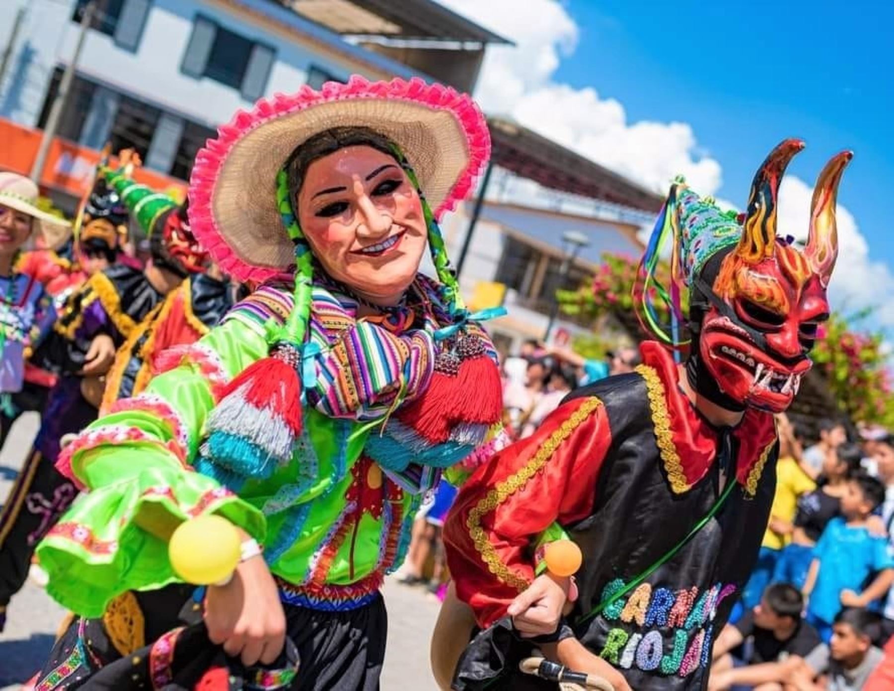 Rioja y su carnaval son una costumbre que representa la costumbre de esta ciudad ubicada en la región San Martín. Fuente: Andina