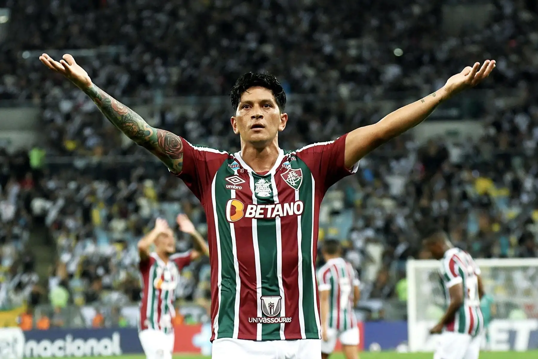 Futbolista del Fluminense de Brasil Germán Cano celebra gol. Foto: Fluminense FC