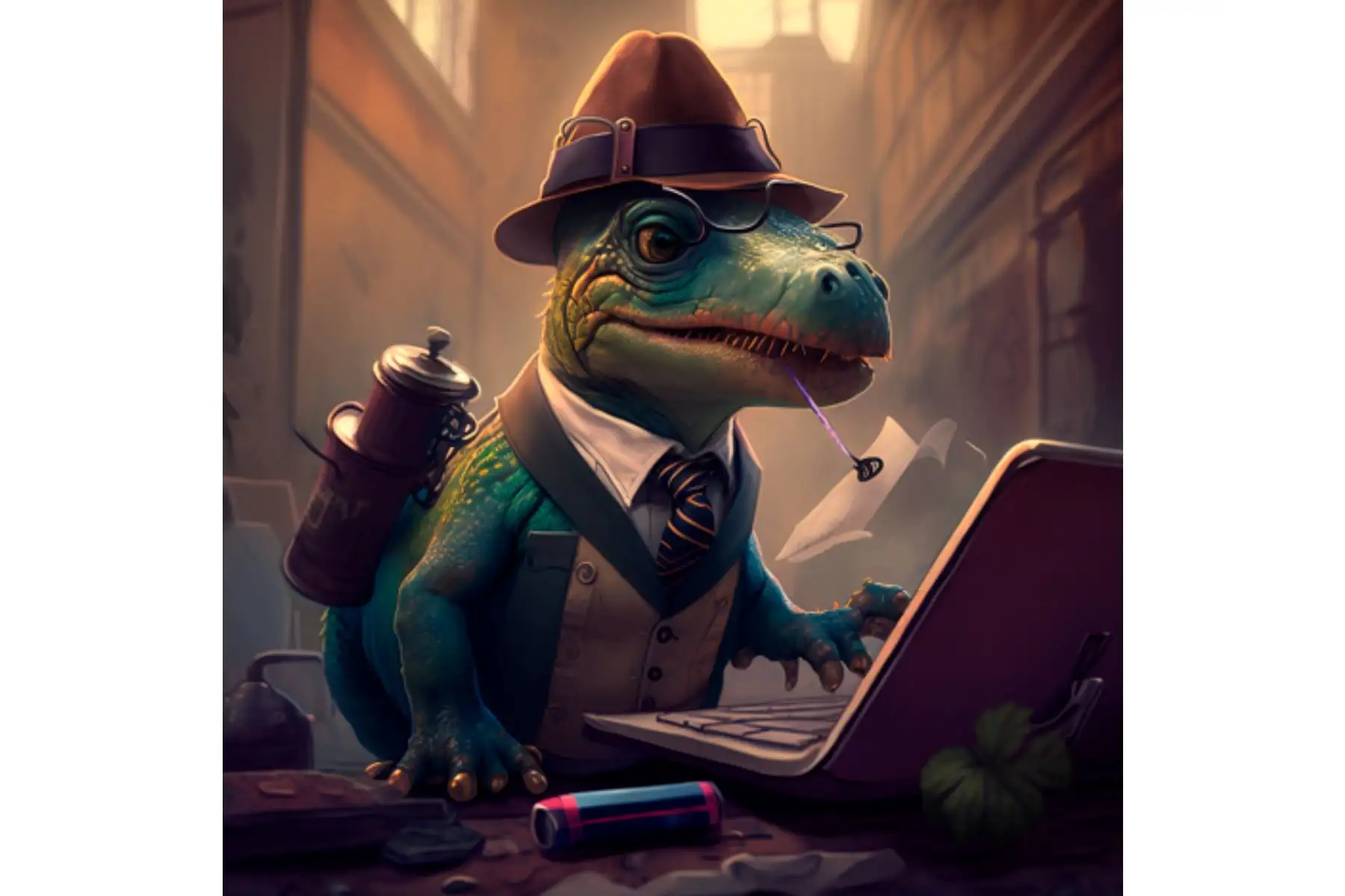 Bot creado por Midjourney permite generar imágenes de simpáticos dinosaurios con diversos oficios.