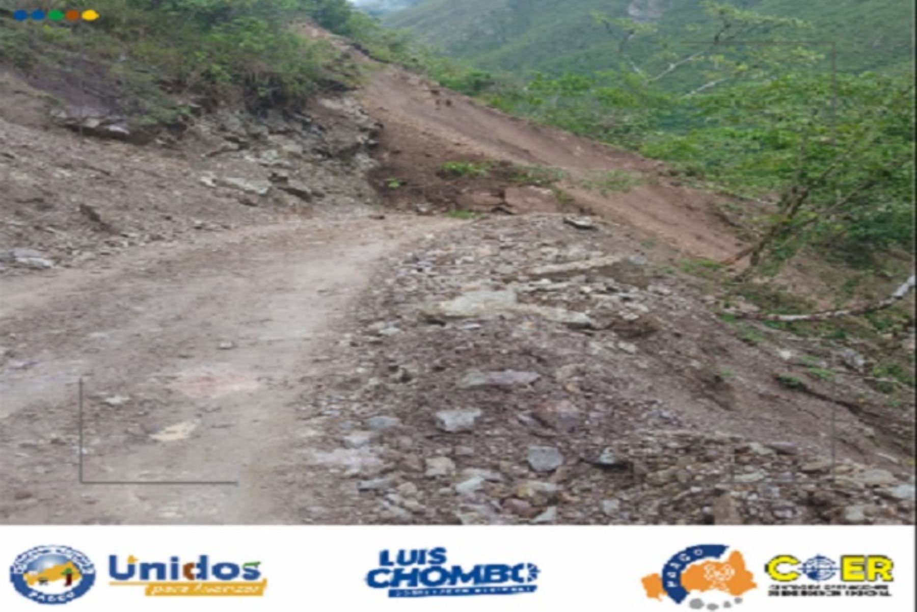 Otro deslizamiento de tierra dañó 70 metros lineales de la trocha carrozable en el sector San Miguel, también en el distrito de Pozuzo.