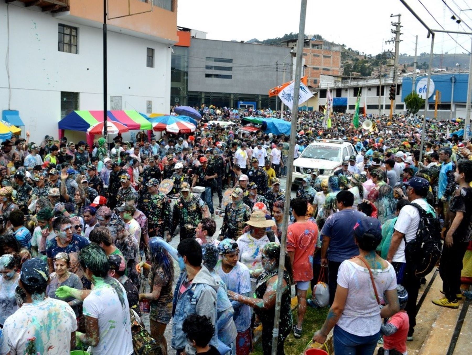 Policía Nacional brindará seguridad durante el Carnaval del Reencuentro que se celebrará desde este fin de semana en la ciudad de Cajamarca. Foto: Eduard Lozano.