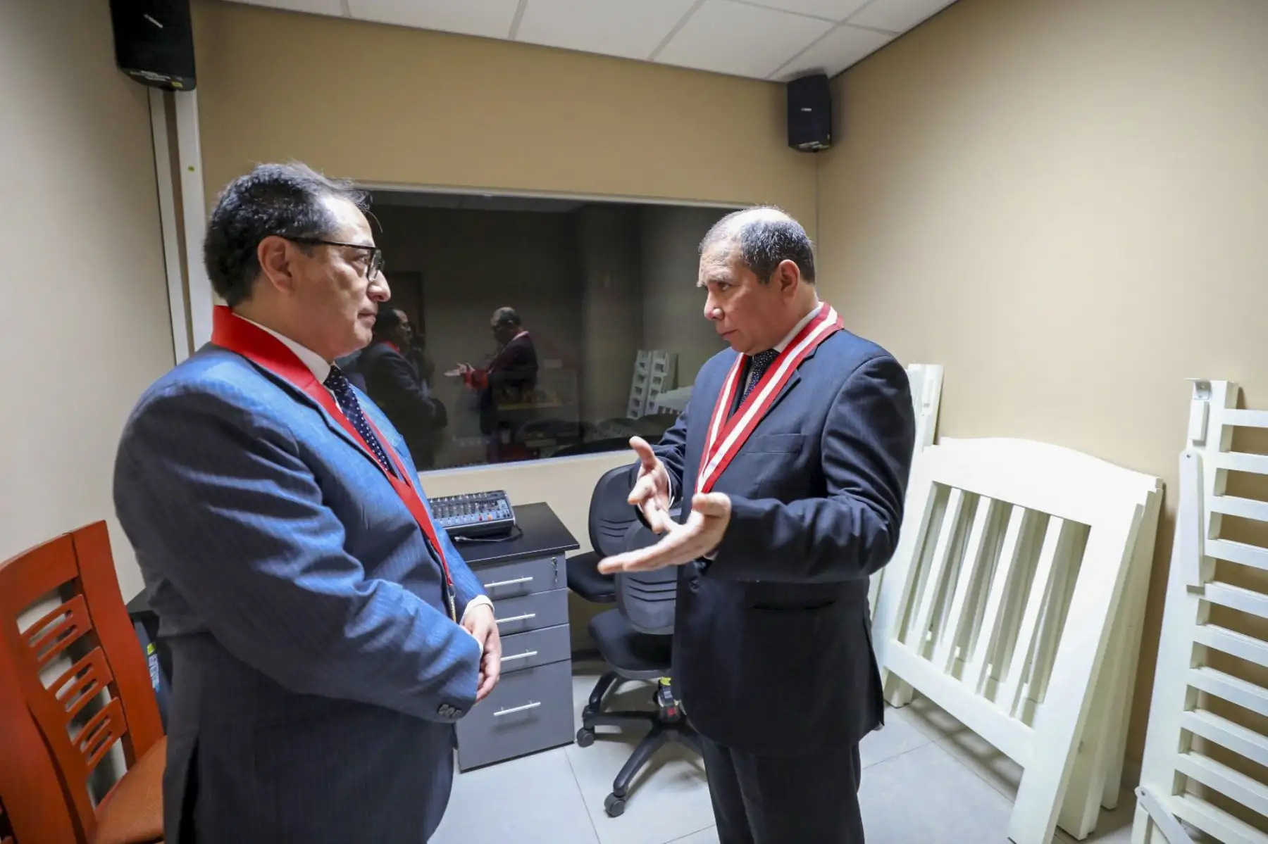 Presidente del Poder Judicial, Javier Arévalo visitó el Centro Integrado de Servicios de Administración de Justicia /CISAJ) en Villa El Salvador.

Foto: ANDINA/Difusión
