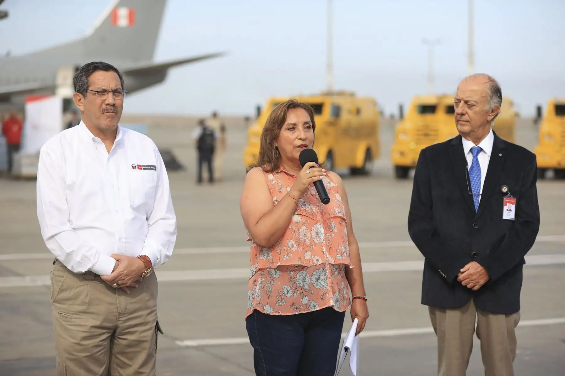 Presidenta Dina Boluarte participa en el embarque de remesas de efectivo para la región Puno.
Foto: ANDINA/Prensa Presidencia