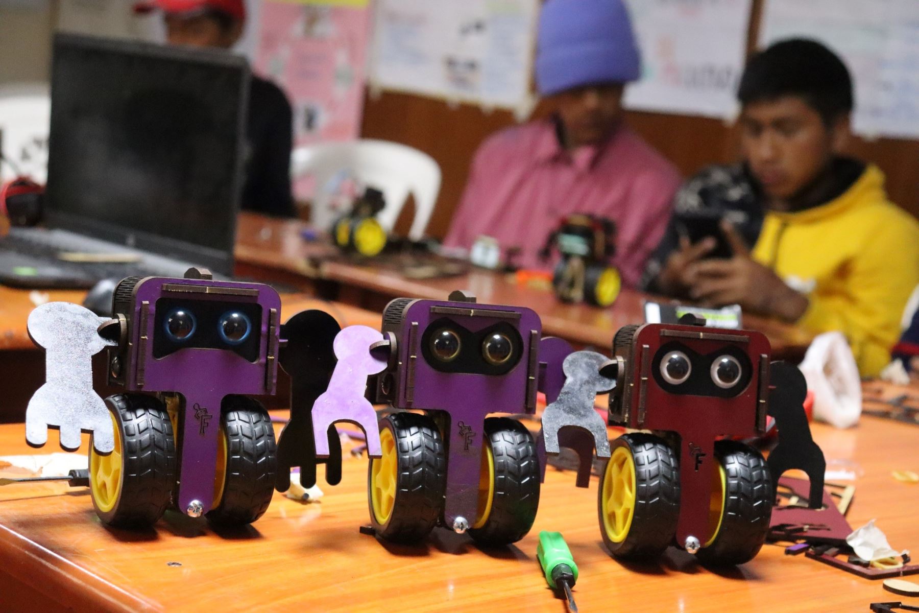 Este trabajo articulado permitió que más del 90 % de los alumnos se interesen por la robótica y la fabricación digital tras construir sus robots personalizados y ecoamigables. Foto: Programa Nacional PAIS