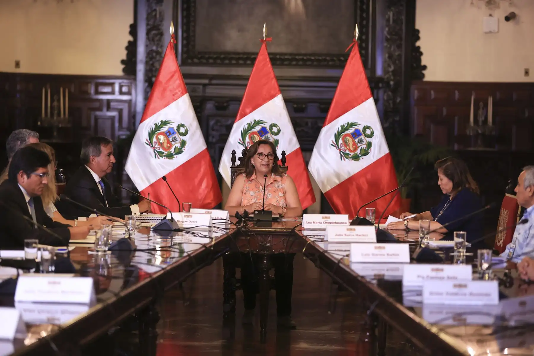 Presidenta Dina Boluarte sostuvo una reunión de trabajo con la presidenta de la Asociación de la Pequeña Empresa PYME Perú. Foto: ANDINA/ Prensa Presidencia