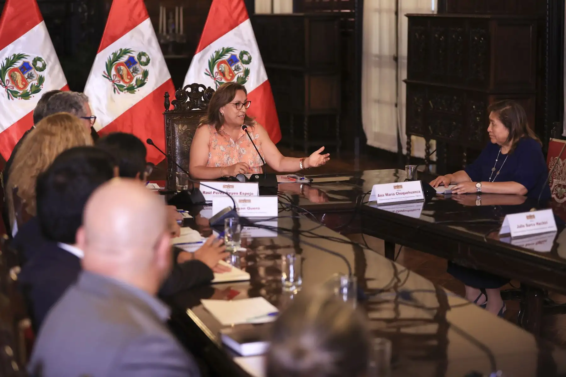 Presidenta Dina Boluarte sostuvo una reunión de trabajo con la presidenta de la Asociación de la Pequeña Empresa PYME Perú. Foto: ANDINA/ Prensa Presidencia