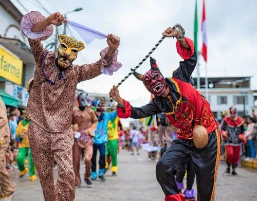 Todo se encuentra listo en la ciudad de Rioja para celebrar desde este viernes 24 de febrero la semana central del Carnaval Riojano, la celebración más importante de la región San Martín. Foto: Jorge Quevedo