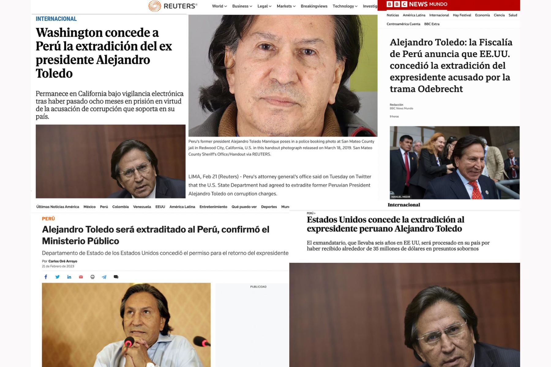 Así informo la prensa mundial anuncio de extradición de Alejandro Toledo