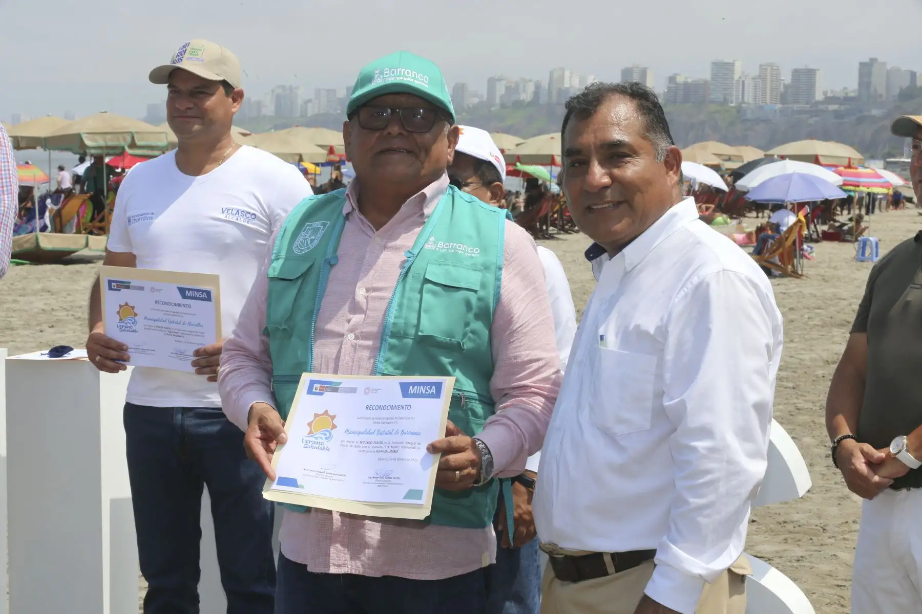 Minsa entrega el premio “Playa y Restaurante Saludable de Lima Sur - Verano 2023”, donde se reconoció a los gobiernos locales y establecimientos que garantizaron mantenimiento, higiene y salubridad para la población, según los lineamientos vigentes del Ministerio de Salud.
Foto: ANDINA/Tatiana Gamarra
