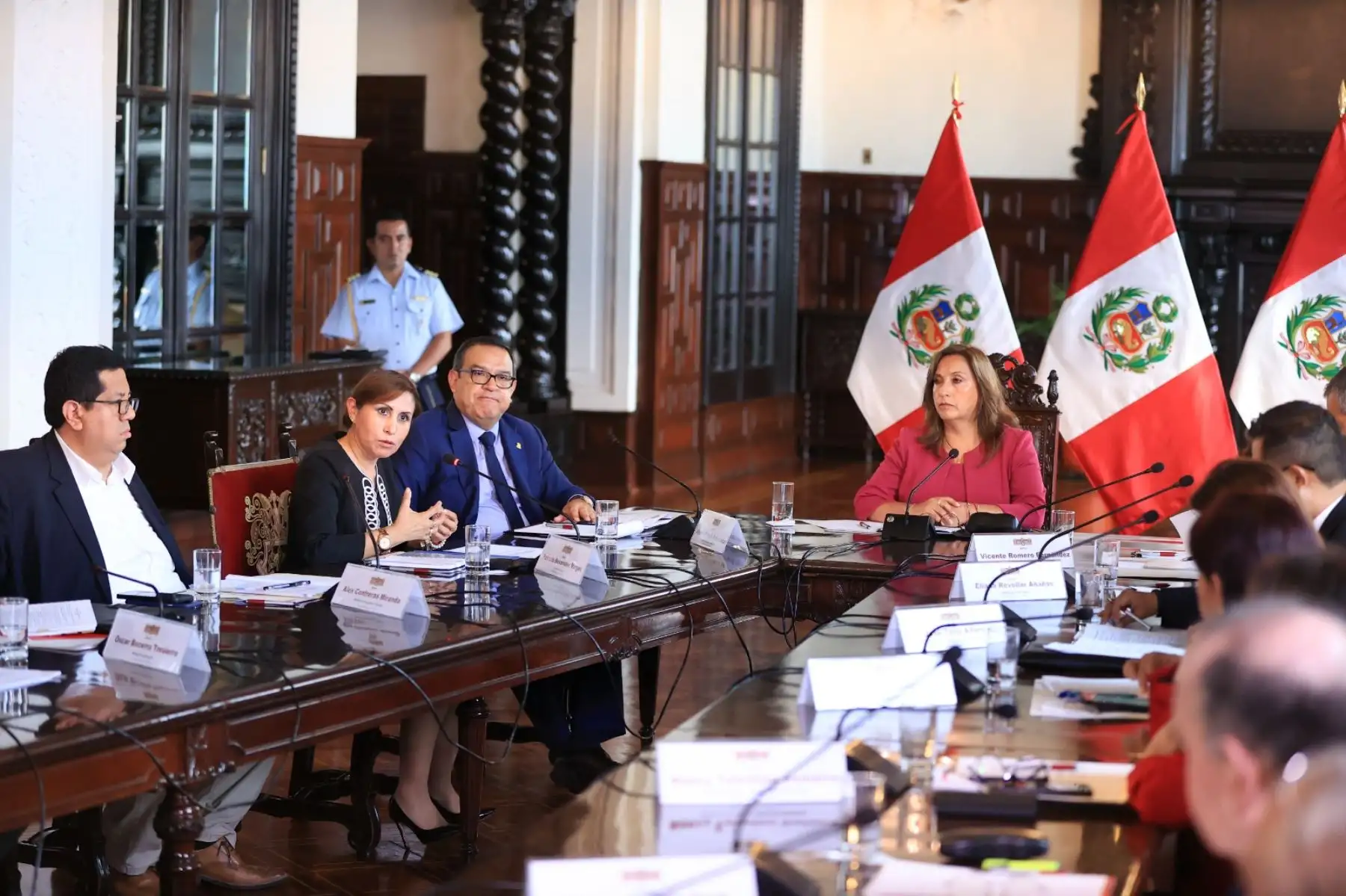 Fiscal de la Nación, Patricia Benavides, durante la sesión ordinaria del Consejo Nacional de Seguridad Ciudadana CONASEC. Foto: ANDINA/ Prensa Presidencia