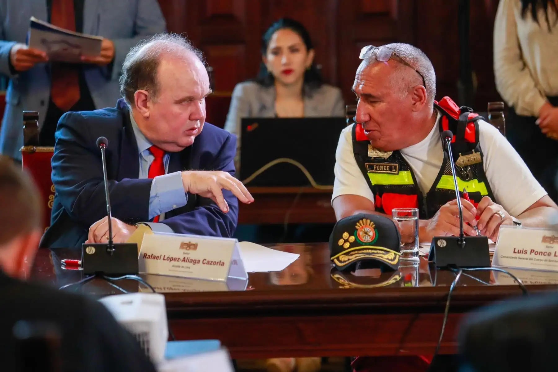 El alcalde de Lima, Rafael López Aliaga, durante la sesión ordinaria del Consejo Nacional de Seguridad Ciudadana CONASEC. Foto: ANDINA/ Prensa Presidencia