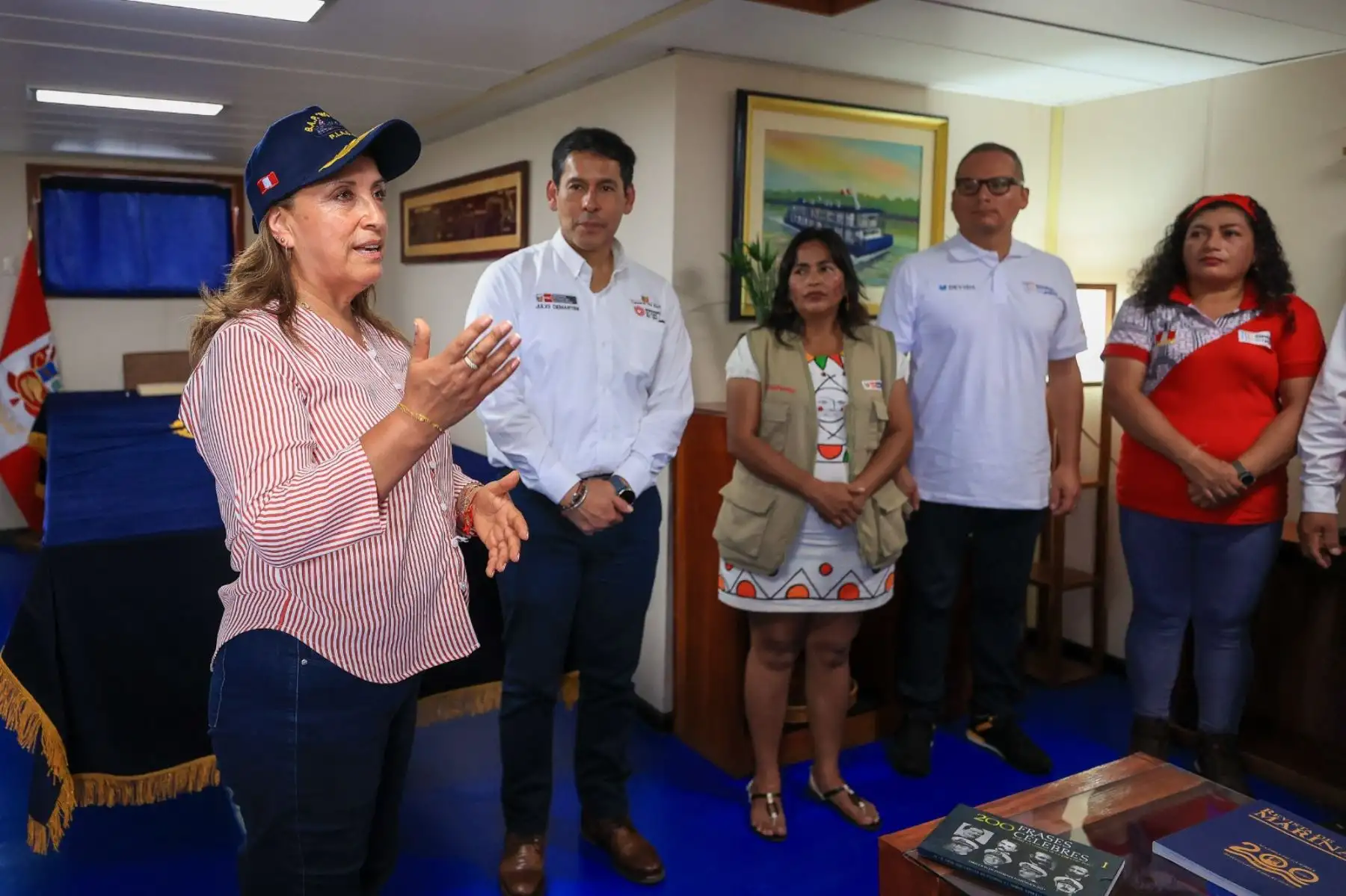Desde Iquitos, la presidenta Dina Boluarte participó en ceremonia de zarpe de la primera etapa de la campaña de acción social de PIAS fluviales. Foto: ANDINA/ Prensa Presidencia