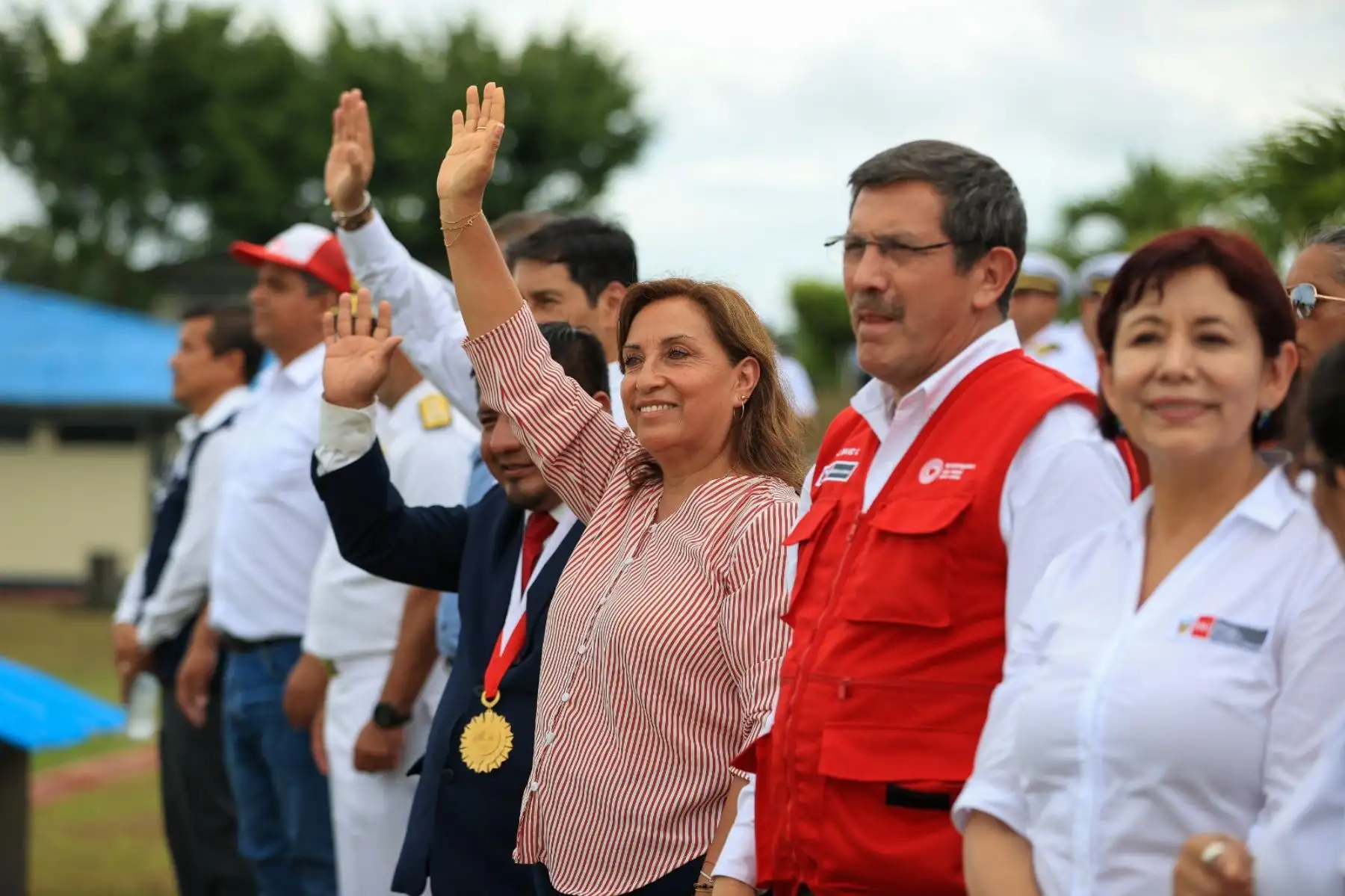 Desde Iquitos, la presidenta Dina Boluarte participó en ceremonia de zarpe de la primera etapa de la campaña de acción social de PIAS fluviales. Foto: ANDINA/ Prensa Presidencia