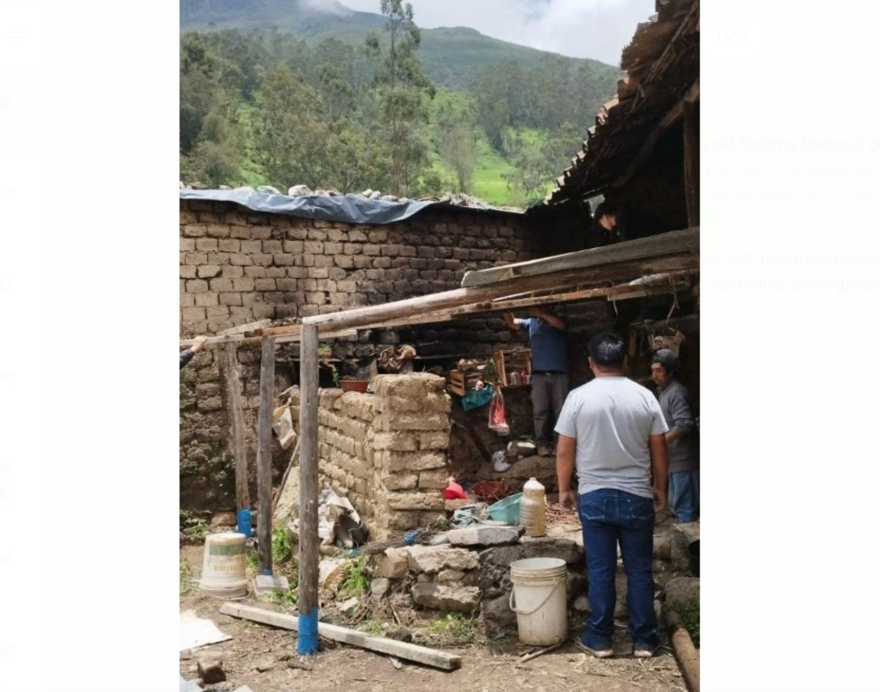 Por lo menos 30 viviendas afectadas dejan las lluvias intensas que se registran en la sierra de la región Áncash. Foto: ANDINA/difusión.