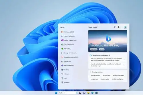 Los usuarios que cuentan con la versión preliminar de Bing, deben instalar la actualización de Windows 11 más reciente para acceder a la nueva caja de búsqueda.