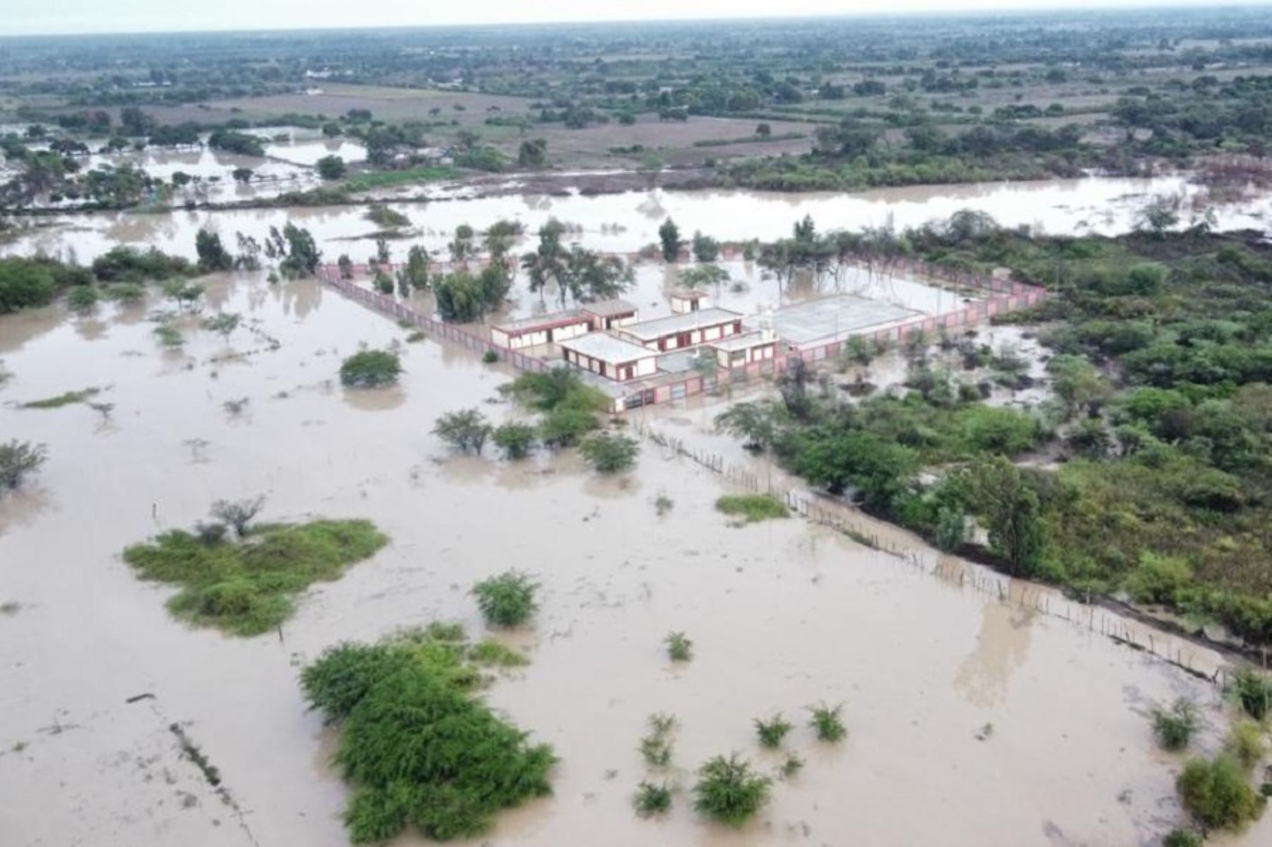 Desborde de río La Leche inunda sectores de distrito de Pacora en la región Lambayeque