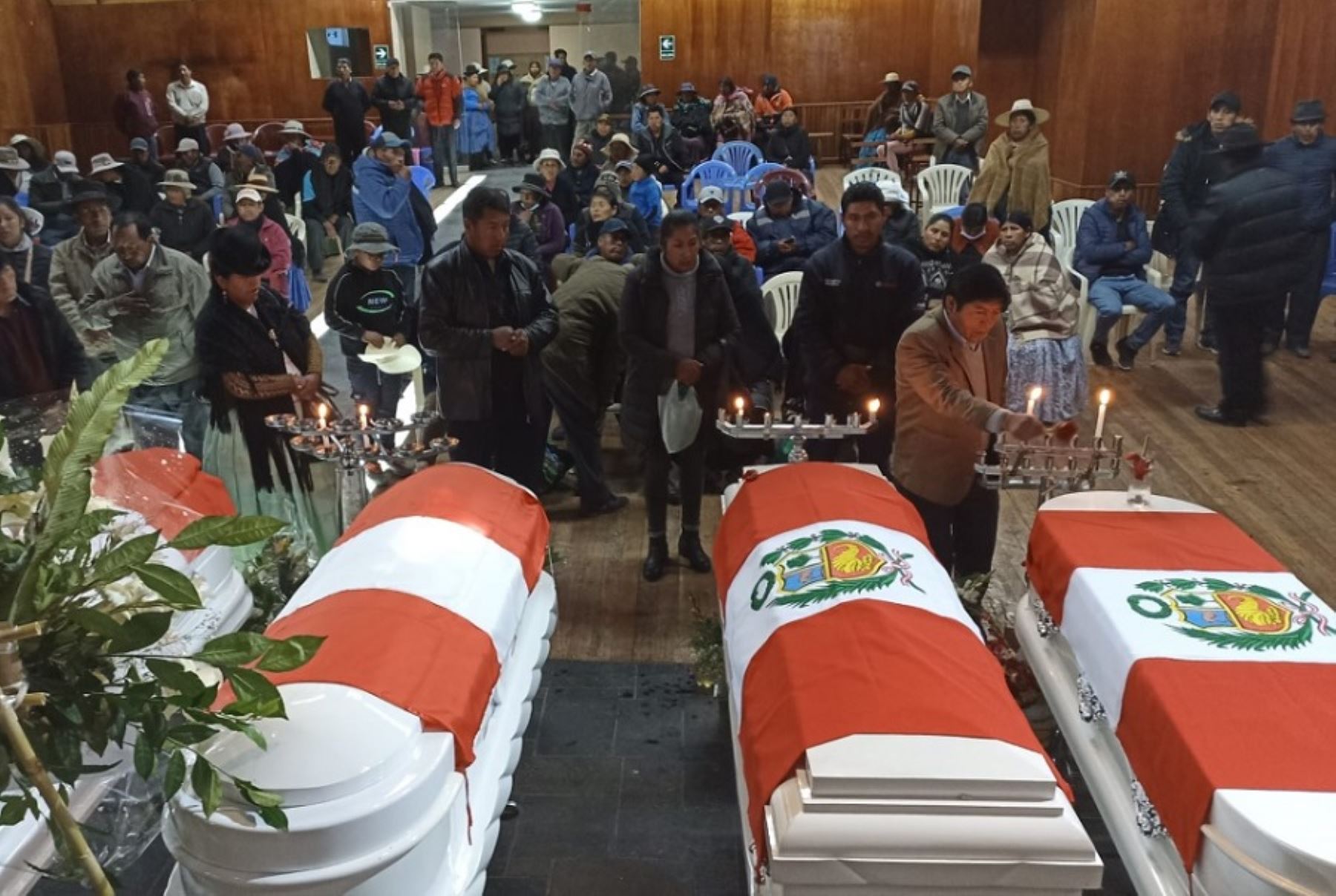 Velorio de los soldados fallecidos en Puno. ANDINA/Difusión