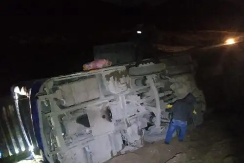 El conductor Henry Freddy Hurtado Meza manifestó a la PNP que el mal estado de la carretera a consecuencia de las lluvias habría desencadenado el accidente. Foto: Cortesía PNP