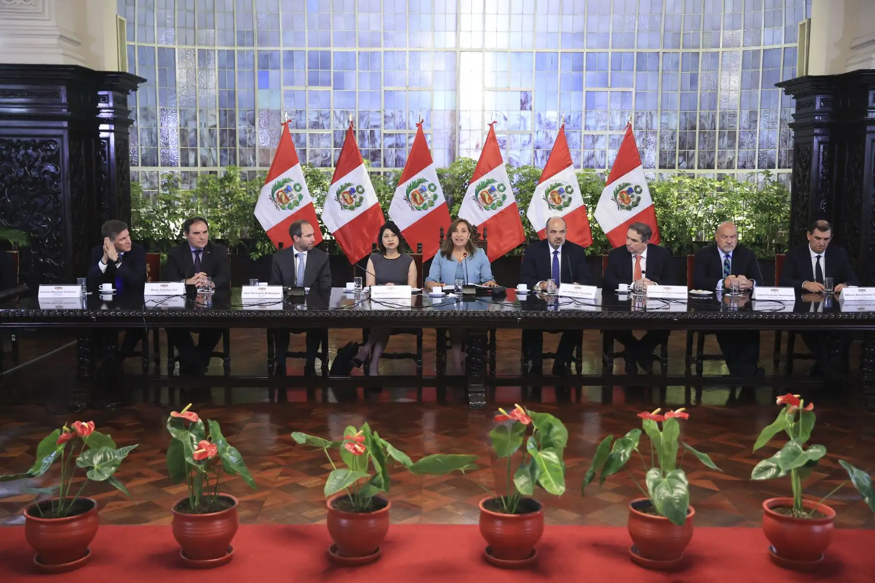 Presidenta Dina Boluarte sostuvo reunión de trabajo con el Consejo Empresarial Chileno-Peruano de manera presencial luego de 3 años. La cita tuvo lugar en el Palacio de Gobierno.
Foto: ANDINA/Presidencia Perú
