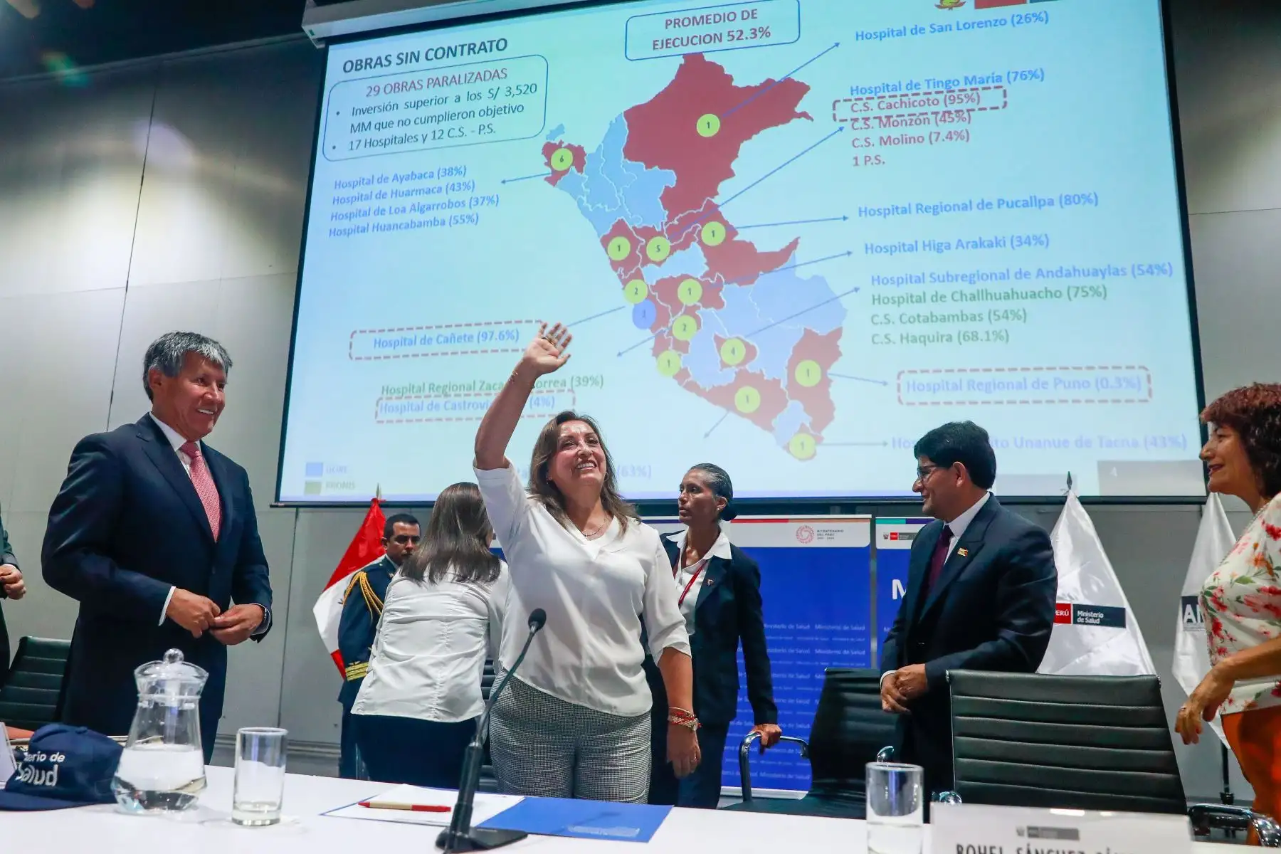 Presidenta Dina Boluarte participó en jornada de destrabe de los proyectos de inversión en Salud. Foto: ANDINA/ Prensa Presidencia