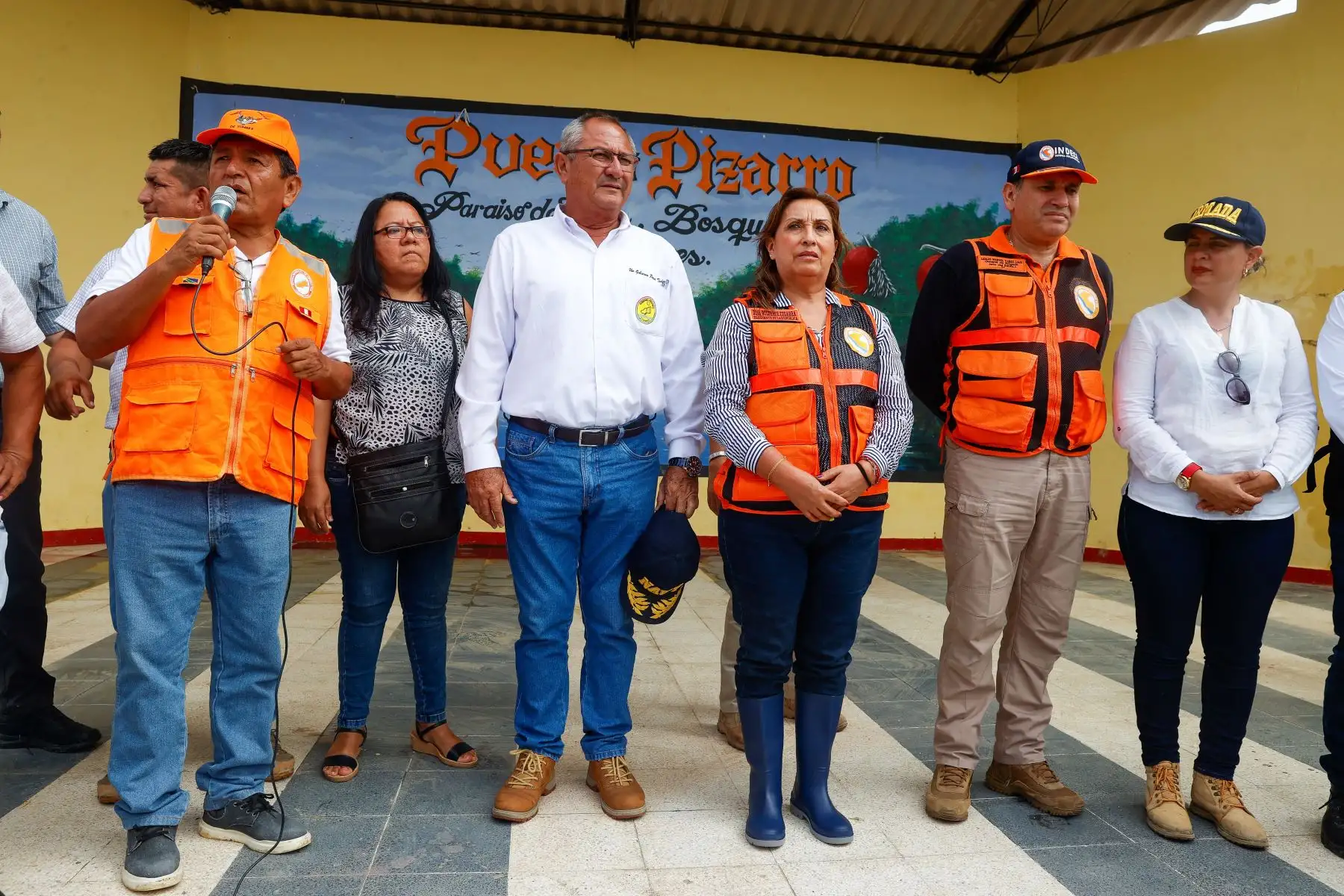 Presidenta de la república, Dina Boluarte, acompañada de ministros de Estado, arribó a Tumbes para atender las zonas afectadas por las fuertes lluvias. Foto:ANDINA/Presidencia