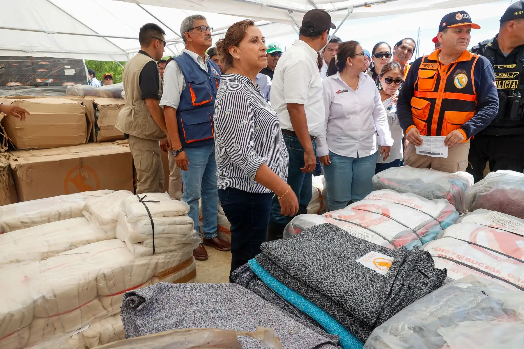 Presidenta de la república, Dina Boluarte, llegó a Piura para atender la emergencia producida por las lluvias intensas. Foto:ANDINA/ Presidencia