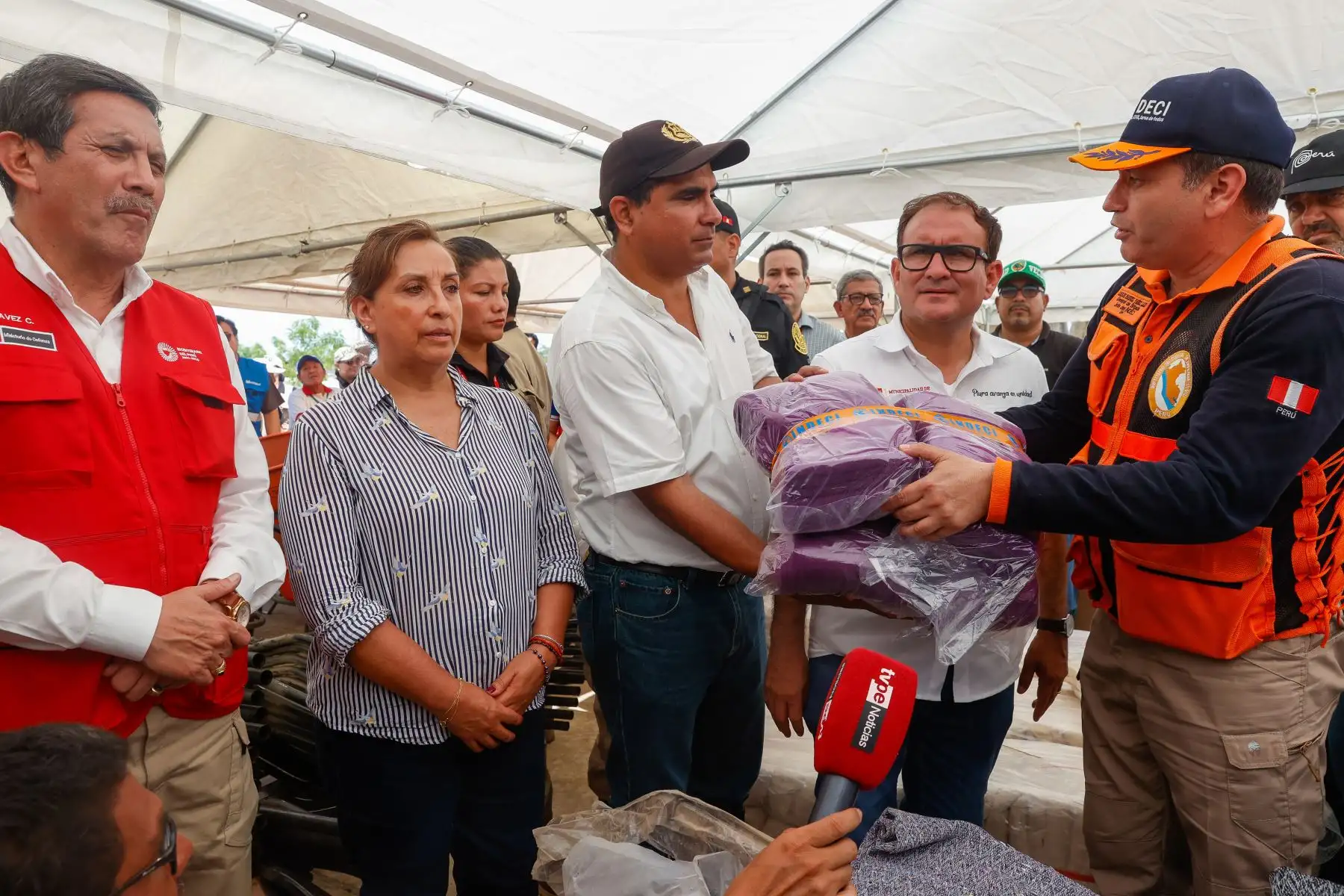 Presidenta de la república, Dina Boluarte, llegó a Piura para atender la emergencia producida por las lluvias intensas. Foto:ANDINA/ Presidencia